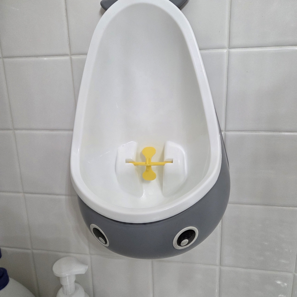 Gray and White Whale Potty Trainer